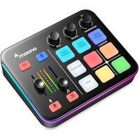 MAONO Gaming Audio Mixer, Audio Interface with Pro-preamp, RGB, Bluetooth, 48V Phantom Power for Live Streaming, Podcasting, Content Create, Gaming Ma