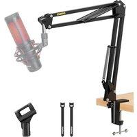 MAONO Mic Arm Mic stand: Adjustable Metal Suspension Mic Boom Arm for Podcast Gaming Streaming Recording,with Desk Clamp and 3/8" to 5/8" Screw Adapte