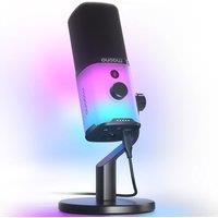 MAONO Dynamic Gaming Microphone: USB/XLR Streaming Mic for PC Podcast Recording, Custom Software, RGB, Mute Button, Gain Knob, 48kHz/24bit Studio Desk