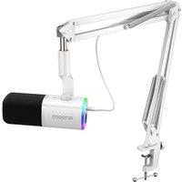 MAONO Gaming Microphone with Boom Arm: XLR/USB Podcast Microphone with Software, Mute Button, Gain Control, RGB PC Mic for Streaming, Recording, PS4/P
