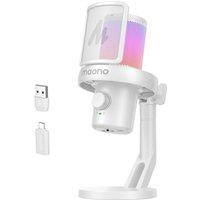 MAONO Wireless Microphones for PC, Gaming Mic with Software AI Voice Change, Onetap Noise Cancellation, Custom EQ, Adjustable RGB Light, Monitoring,