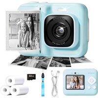 Kids Camera, 1080P Instant Digital Print Camera for Kids, Christmas Birthday Gifts for 4 5 6 7 8 9 10 Year Old Girls Boys, Portable Toy with 1 Pack 32