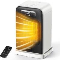 Electric Heater, 1500W Portable Heater for Home with Thermostat, Silent PTC Ceramic Space Heater with 4 Modes, 70 Oscillation, 12H Timer & Remote, D