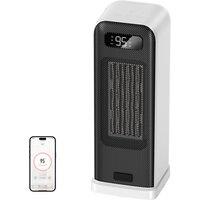 Electric Heater, Smart Portable 1500W Energy Efficient Space Room Heater, Tower Fan Heater with WiFi & Voice Control, 12H Timer, Overheat & Tip Over P