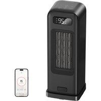 Electric Heaters for Home, Smart Portable 1500W Energy Space Room Heater, Tower Fan Heater with WiFi & Voice Control, 12H Timer, Overheat & Tip Over P