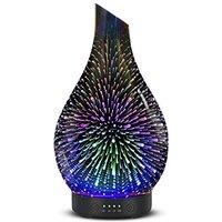 Essential Oil Diffuser Aroma Ultrasonic Diffuser, Night Light with Handmade Glass, BPA Free, 7 Color Changing Waterless Auto-Off Timer Setting 120 ML