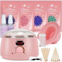 Waxing Kit Digital Warmer Machine for Hair Removal with 4 Packs of Hard Beads & Silicone Wax Pot for Full Body, Legs, Face, Eyebrows, Bikini, Brazili