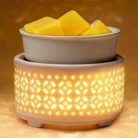 Maromamix Ceramic Wax Melt Warmer with 7-Color LightElectric Candle Warmer for Scented Melts, PTC Heating Oil Burner for Home, Office, Gift & Decor