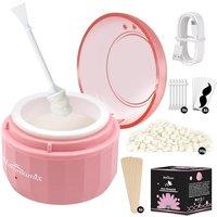 Mini Waxing Kit for Women & Men - Mini Portable Wax Warmer for Nose/Ear/Eyebrow/Beard/Lip Fuzz Hair Removal with 50g Hard Wax Beans, 10 Applicators &