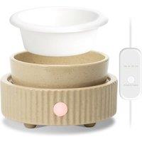 Wax Melt Warmer with Timer & Silicone Dish, Ceramic 4-in-1 Electric Wax Melter for Essential Oils & Scented Wax Cubes, Fragrance Wax Burner for Home O
