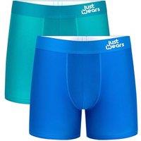 JustWears Everyday & Active Mens Boxer Briefs, 2 Pack | Breathable AntiChafe Underwear with MoistureWicking MicroModal Air Cool Fabric & PouchTech
