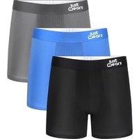 JustWears Everyday Mens Boxer Briefs, 3 Pack | Breathable AntiChafe Underwear with MoistureWicking MicroModal Air Cool Fabric | Ergonomic Support |