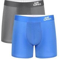 JustWears Everyday & Active Mens Boxer Briefs, 2 Pack | Breathable Anti-Chafe Underwear with Moisture-Wicking MicroModal Air Cool Fabric & PouchTech