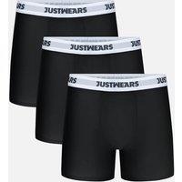 JustWears Everyday Mens Boxer Briefs, 3 Pack | Breathable Anti-Chafe Underwear with Moisture-Wicking MicroModal Air Cool Fabric & Hyper-Flex Waistband