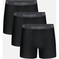 JustWears Everyday Mens Boxer Briefs, 3 Pack | Breathable Anti-Chafe Underwear with Moisture-Wicking MicroModal Air Cool Fabric & Hyper-Flex Waistband