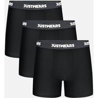 JustWears Everyday Mens Boxer Briefs, 3 Pack | Breathable Anti-Chafe Underwear with Moisture-Wicking MicroModal Air Cool Fabric & Hyper-Flex Waistband