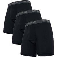 JustWears Active Mens Boxer Briefs, 3 Pack | Breathable Anti-Chafe Underwear with PouchTech Support | Moisture-Wicking MicroModal Air Cool Fabric &