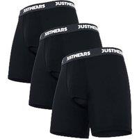 JustWears Active Mens Boxer Briefs, 3 Pack | Breathable Anti-Chafe Underwear with PouchTech Support | Moisture-Wicking MicroModal Air Cool Fabric &