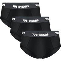 JustWears Everyday Mens Briefs, 3 Pack | Breathable Soft-Touch Underwear with Moisture-Wicking MicroModal Air Cool Fabric & Hyper-Flex Waistband | Erg