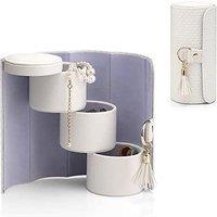 Vlando Jewellery Box Travel Accessory Storage Organizer Roll Small Faux Leather Travel Jewellery Box Organizer Display Storage Case for Rings, Earring
