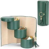 Vlando Travel Jewellery Case, Faux Leather Jewellery Rolls Jewellery Organiser for Rings, Earring, Necklaces,Bangle, Gift for Women, Couples, Friends