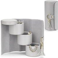 Vlando Travel Jewellery Case, Faux Leather Jewellery Rolls Jewellery Organiser for Rings, Earring, Necklaces,Bangle, Gift for Women, Couples, Friends