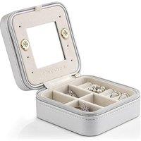 Vlando Travel Jewellery Box Organiser,Small Jewellery Case, Gifts for Women,for Earring, Necklace, Bracelet,Grey