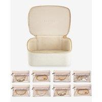 Vlando Travel Jewellery Box, PU Leather Jewellery Organiser with 8 Velvet Jewellery Pouch, Jewellery Case for Necklace,Ring,Earring,Watch, Gifts for W