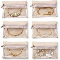 Vlando Velvet Jewellery Pouch with Zipper  6 Pcs Travel Jewellery Organiser for Business Trip 6 Bag