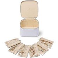 Vlando Jewellery Box, Litchi Pattern Jewellery Organiser,Travel Jewellery Storage with 6 Velvet Jewellery Zipper Pockets,Premium Petal Hardware Jewell