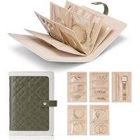 Vlando Travel Jewellery Organiser, Foldable Jewellery Storage Book, Jewellery Case Ring Binder with 5pcs Velvet Jewellery Pouches Bag for Necklace, Ea