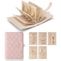 Vlando Jewellery Organiser, Foldable Earring Storage Organiser, Travel Jewellery Case with 5pcs Velvet Jewellery Pouches Bag for Necklace, Earring, Br