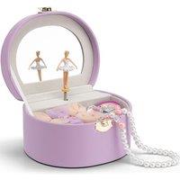 Vlando Girls Jewellery Box with Spinning Ballerina,Musical Jewellery Box for Children Bracelet,Ring,Necklasem,Gifts for Girls,Purple