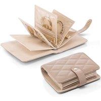 Vlando Jewellery Organiser, Foldable Earring Storage Organiser, Travel Jewellery Case with 5pcs Velvet Jewellery Pouches Bag for Necklace, Earring, Br