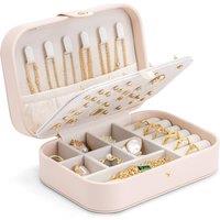 Vlando Travel Jewellery Box,Jewellery Organiser with Earring Holder, Small Jewellery Case for Rings, Necklaces, Bracelets,Earring Organiser,Gifts for