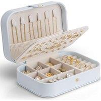 Vlando Jewellery Box, Travel Jewellery Organiser with Earring Holder, Travel Jewellery Case for Rings, Necklaces, Bracelets,Earring Organiser,Gifts fo