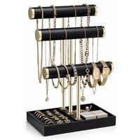 Vlando Jewellery Stand, 3 Tier Jewellery Oragniser with Jewellery Tray, Necklace Stand Bracelet Holder, Jewellery Holder for Bracelets Earrings Rings,
