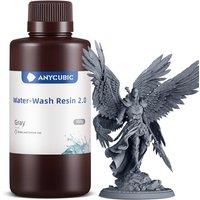 ANYCUBIC Water Washable 3D Printer Resin 2.0 with Easy PostProcessing, High Precision and High Resilience, Low Odor and AntiYellowing 3D Resin for L