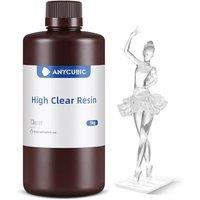 ANYCUBIC High Clear 3D Printer Resin, Resist Yellowing, Highly Transparent, Tough and Resilient, Compatible with All LCD Resin 3D Printer(1000g, High