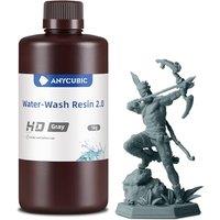 ANYCUBIC Water Washable 2.0 3D Printer Resin, 405nm High Precision and AntiYellowing 3D Resin, High Resilience, Easy Postprocessing Photopolymer Res