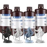 ANYCUBIC ABS-Like Resin Pro 2, Enhanced Strength Resin with Minimal Shrinkage - Compatible with Most 3D Printers (Grey+White+Black+Clear, 4kg) 4kg Gre