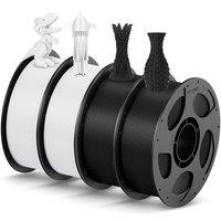 ANYCUBIC PLA Filament 1.75mm, 3D Printer Filament, Intelligent Identification, Dimensional Accuracy +/ 0.02mm, 4 Pack 1KG Reusable Spool, Black*2+Whi