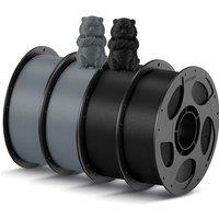 ANYCUBIC PLA Filament 1.75mm, 3D Printer Filament, Intelligent Identification, Dimensional Accuracy +/ 0.02mm, 4 Pack 1KG Reusable Spool, Black *2+Gr