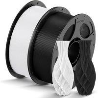 ANYCUBIC PLA Filament 1.75mm, 3D Printer Filament, Intelligent Identification, Dimensional Accuracy +/ 0.02mm, 2 Pack 1KG Reusable Spool, Black+White