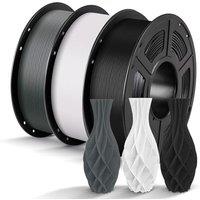 ANYCUBIC PLA Filament 1.75mm, RFID 3D Printer Filament, Dimensional Accuracy +/ 0.02mm, 3 Pack 1KG Spool, Pearl Black + Bright White + Texture Grey 3
