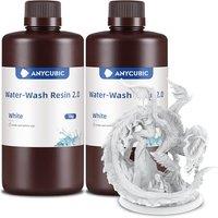 ANYCUBIC Water Washable 2.0 3D Printer Resin, 405nm High Precision and AntiYellowing 3D Resin, High Resilience, Easy Postprocessing Photopolymer Res