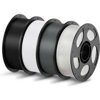 ANYCUBIC PLA Filament 1.75mm, 3D Printer Filament, Intelligent Identification, Dimensional Accuracy +/ 0.02mm, 4 Pack 1KG Reusable Spool, Black+White