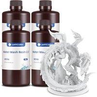 ANYCUBIC Water Washable 2.0 3D Printer Resin, 405nm High Precision and AntiYellowing 3D Resin, High Resilience, Easy Postprocessing Photopolymer Res