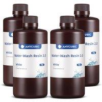 ANYCUBIC Water Washable 3D Printer Resin 2.0 with Easy PostProcessing, High Precision and High Resilience, Low Odor and AntiYellowing 3D Resin for L