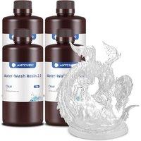 ANYCUBIC Water Washable 2.0 3D Printer Resin, 405nm High Precision and AntiYellowing 3D Resin, High Resilience, Easy Postprocessing Photopolymer Res